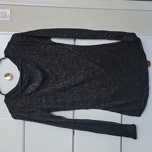 Express black with gold long sleeve top